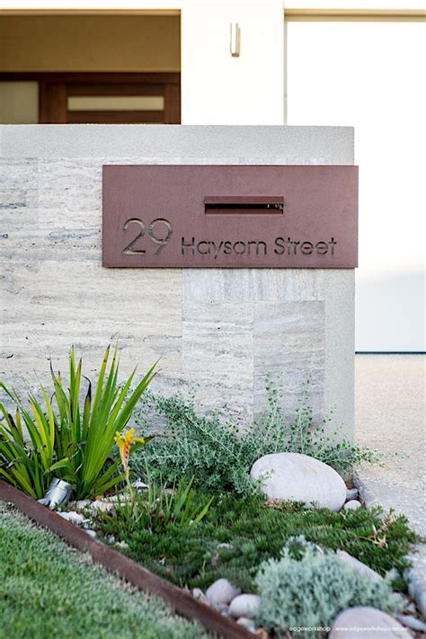 corten steel letter box|letterbox plates with address details.